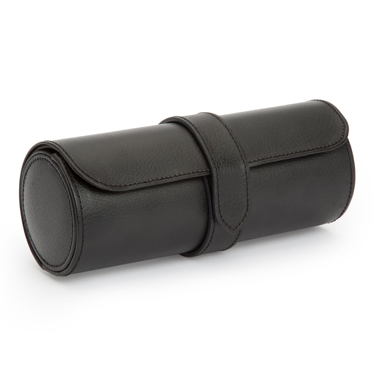 WOLF Blake Black/Grey 3 Piece Watch Roll Side image number 1